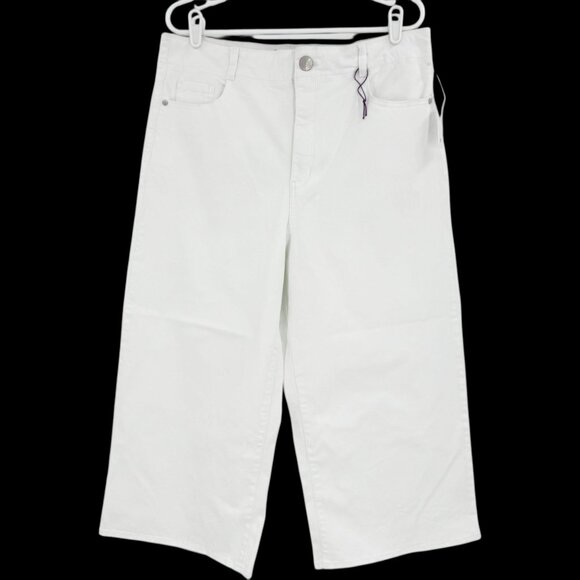 Gloria Vanderbilt Women's Shape Effect Tummy Sculp White Culotte Pants Size 14 - Picture 1 of 11